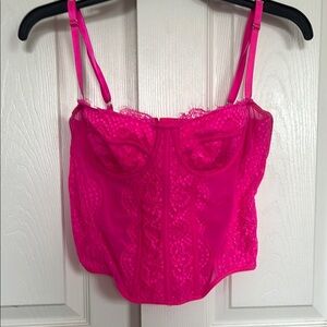 Pink Lace Bustier Top